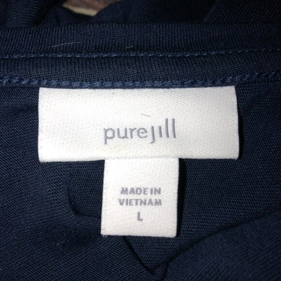 Pure J Jill Womens Large Blue Short Sleeve V Neck Modal Blend Maxi Dress Size L - Picture 8 of 10